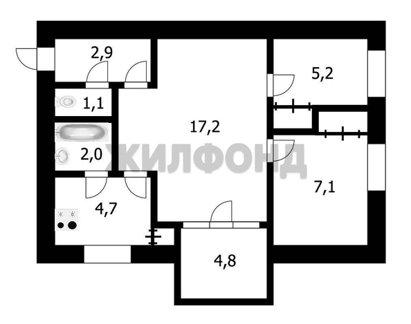 
  Продается 3-комн. квартира 46.5 м². Фото 9.