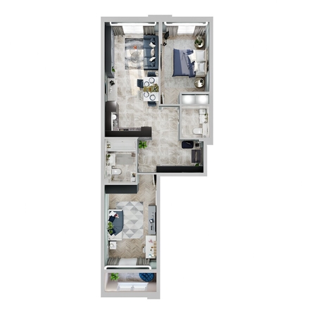 
  Продается 2-комн. квартира 66.15 м², в ЖК Зеленая территория, литера 1.2. Фото 3.