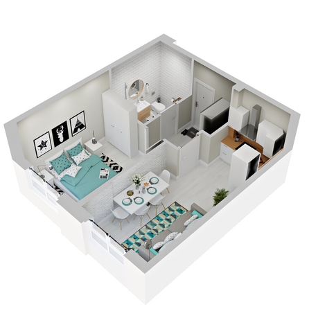 
  Продается 1-комн. квартира 37.7 м², в ЖК Зеленая территория, литера 1.2. Фото 1.