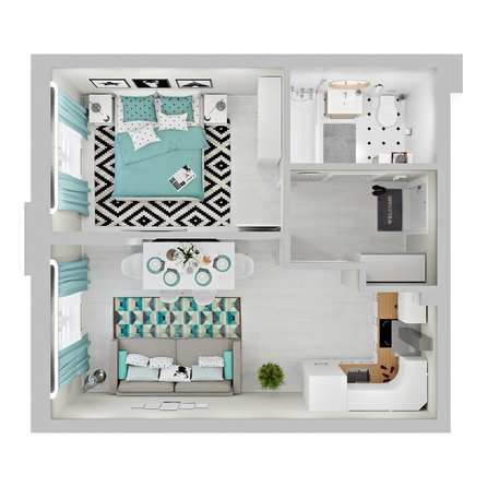 
  Продается 1-комн. квартира 37.7 м², в ЖК Зеленая территория, литера 1.2. Фото 3.