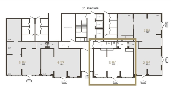 
  Продается офис 66.7 м², в ЖК Все Свои ВИП, литера 3. Фото 1.