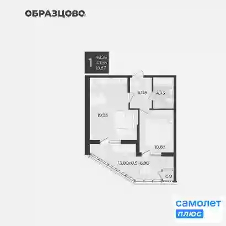 
  Продается 1-комн. квартира 48.4 м², в ЖК Образцово, дом 12. Фото 8.
