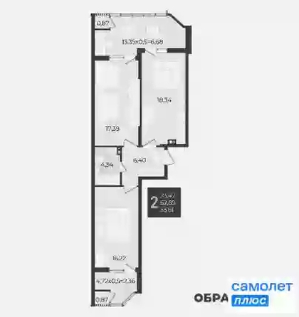 
  Продается 2-комн. квартира 73.3 м², в ЖК Образцово, дом 12. Фото 8.