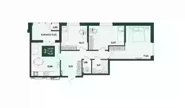 
  Продается 3-комн. квартира 78.2 м², в ЖК Образцово, дом 12. Фото 1.