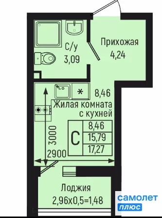 
  Продается студия 17.3 м², в ЖК Ботаника Хиллс, лит 3. Фото 10.
