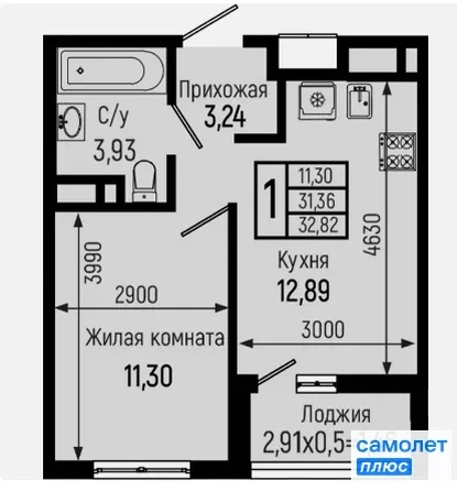 
  Продается 1-комн. квартира 32.8 м², в ЖК Ботаника Хиллс, лит 3. Фото 10.