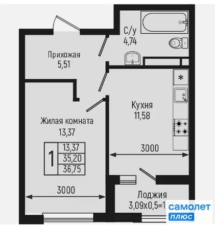 
  Продается 1-комн. квартира 36.8 м², в ЖК Ботаника Хиллс, лит 3. Фото 10.