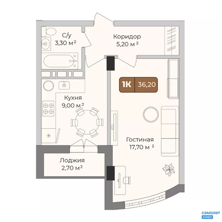 
  Продается 1-комн. квартира 36.2 м², в ЖК Опера. Фото 10.