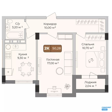 
  Продается 2-комн. квартира 50.28 м², в ЖК Опера. Фото 10.
