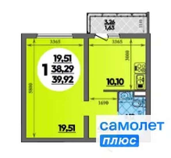 
  Продается 1-комн. квартира 40 м², в ЖК Город у моря, литера 19. Фото 10.