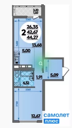 
  Продается 2-комн. квартира 44.3 м², в ЖК Город у моря, литера 19. Фото 10.
