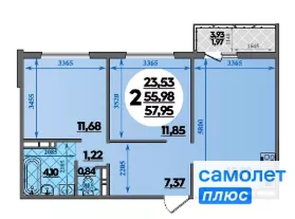 
  Продается 2-комн. квартира 58 м², в ЖК Город у моря, литера 19. Фото 10.