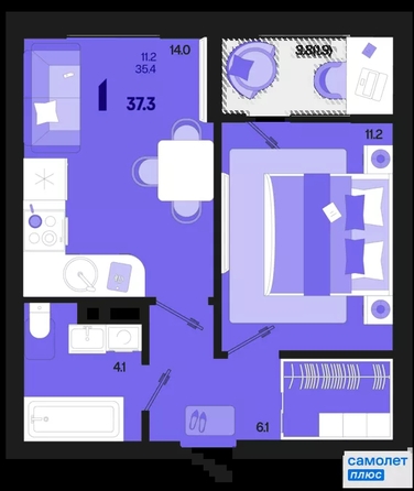 
  Продается 1-комн. квартира 37.3 м², в ЖК Первое место, квартал 1.1, литер 1. Фото 15.