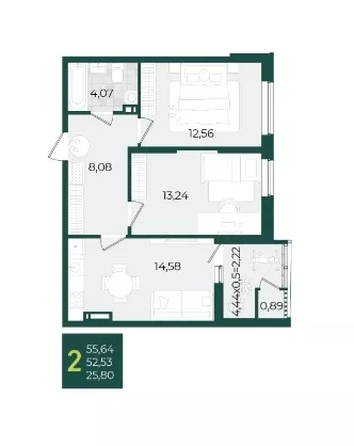 
  Продается 2-комн. квартира 56 м², в ЖК Образцово, дом 3. Фото 1.
