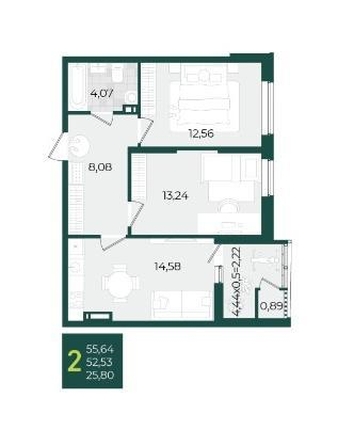 
  Продается 2-комн. квартира 56 м², в ЖК Образцово, дом 3. Фото 3.