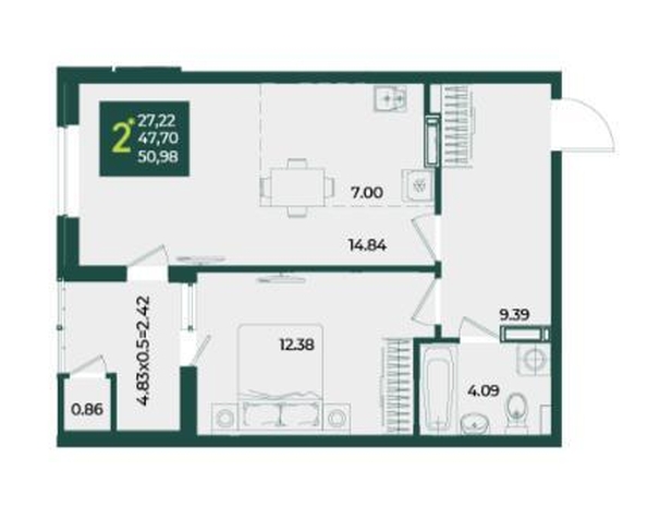
  Продается 1-комн. квартира 50 м², в МКР Образцово, дом 5. Фото 7.