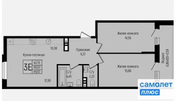 
  Продается 2-комн. квартира 69.6 м², в ЖК  Коллекция, дом «Время». Фото 15.