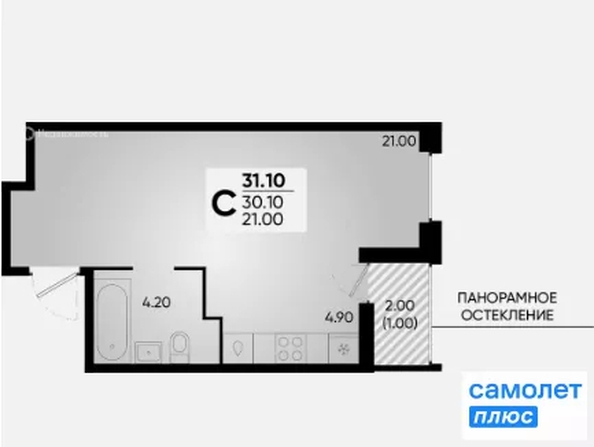 
  Продается студия 31.1 м², в ЖК Архитектор, литера 4.2. Фото 19.