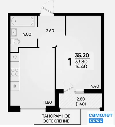
  Продается 1-комн. квартира 35.2 м², в ЖК Архитектор, литера 4.2. Фото 19.