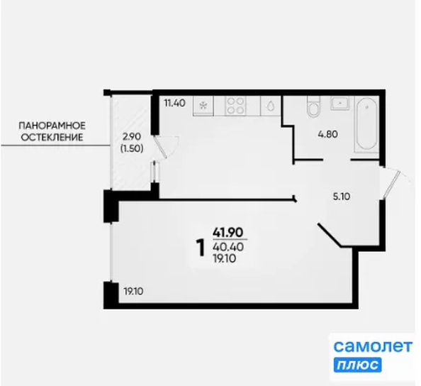 
  Продается 1-комн. квартира 41.9 м², в ЖК Архитектор, литера 4.2. Фото 19.