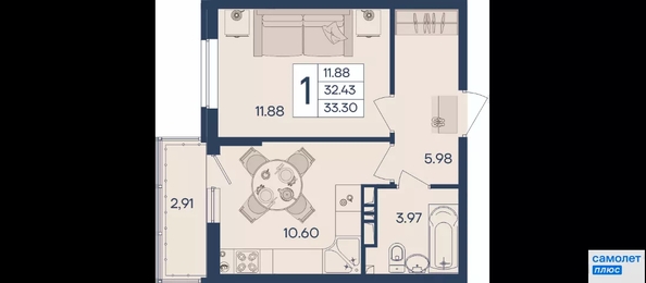 
  Продается 1-комн. квартира 33.3 м², в ЖК Дом 101. Фото 15.