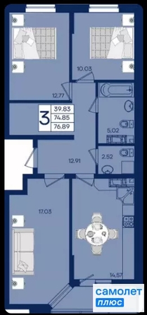 
  Продается 3-комн. квартира 76.9 м², в ЖК Дом 101. Фото 15.