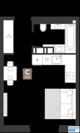 
  Продается студия 25.2 м², в ЖК ГРЕЙД, литер 13. Фото 19.