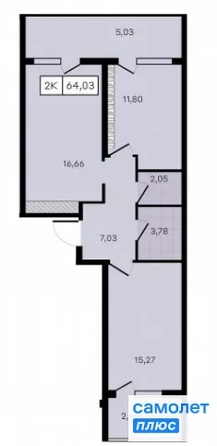 
  Продается 2-комн. квартира 64 м², в ЖК Новые Сезоны 2, литер 28. Фото 22.