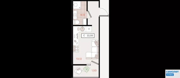 
  Продается студия 22.55 м². Фото 18.
