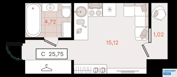 
  Продается студия 25.75 м². Фото 18.