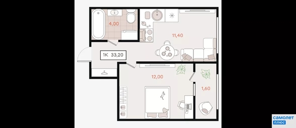 
  Продается 1-комн. квартира 33.2 м². Фото 18.
