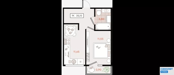 
  Продается 1-комн. квартира 35.1 м². Фото 18.