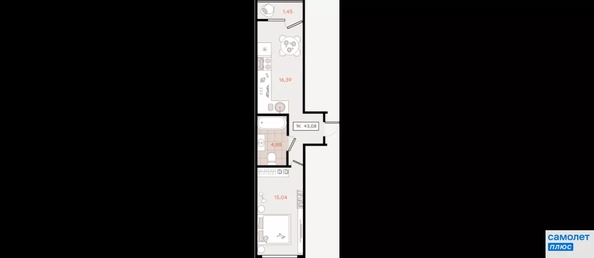 
  Продается 1-комн. квартира 43.8 м². Фото 18.