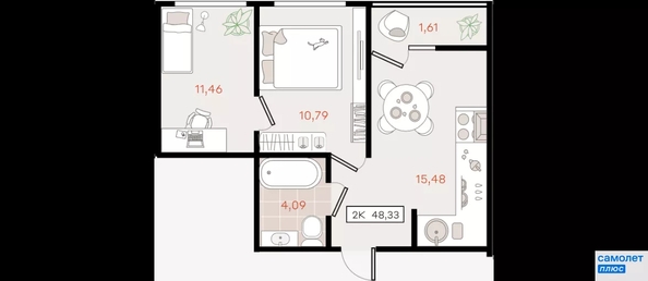 
  Продается 2-комн. квартира 48.3 м², в . Фото 18.