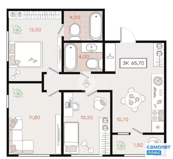 
  Продается 3-комн. квартира 65.7 м². Фото 18.