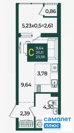
  Продается студия 23.3 м², в ЖК Образцово, дом 3. Фото 17.