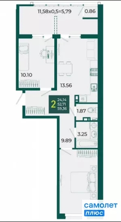 
  Продается 2-комн. квартира 59.4 м², в ЖК Образцово, дом 3. Фото 17.