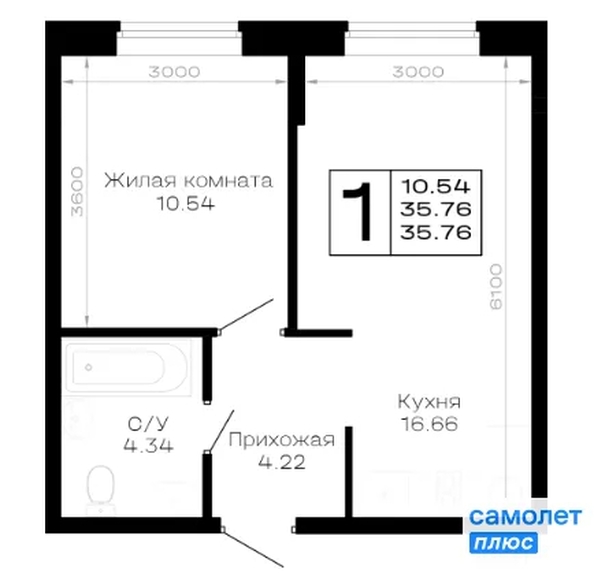 
  Продается 1-комн. квартира 35.76 м², в ЖК Усадьба Гостагаевская, 9.1 л 4. Фото 19.