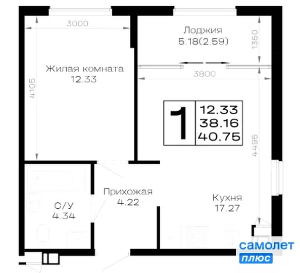 
  Продается 1-комн. квартира 40.75 м², в ЖК Усадьба Гостагаевская, 9.1 л 4. Фото 19.