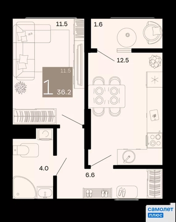 
  Продается 1-комн. квартира 36.2 м², в ЖК Хозяин морей, литер 1. Фото 23.