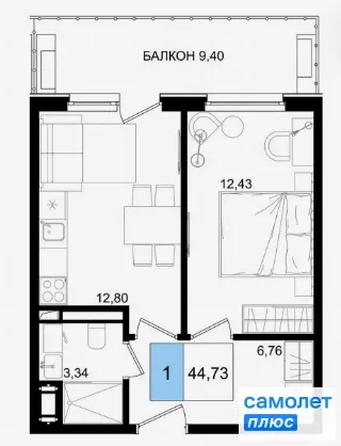 
  Продается номер в отеле 44 м², в ГК Корсаков, корпус 3. Фото 18.