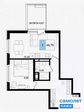 
  Продается номер в отеле 50 м², в ГК Корсаков, корпус 3. Фото 18.