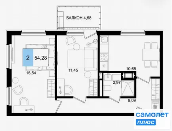 
  Продается апартамент 54 м², в ЖК Корсаков, корпус 3. Фото 18.