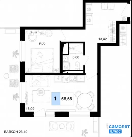 
  Продается номер в отеле 66 м², в ГК Корсаков, корпус 3. Фото 18.