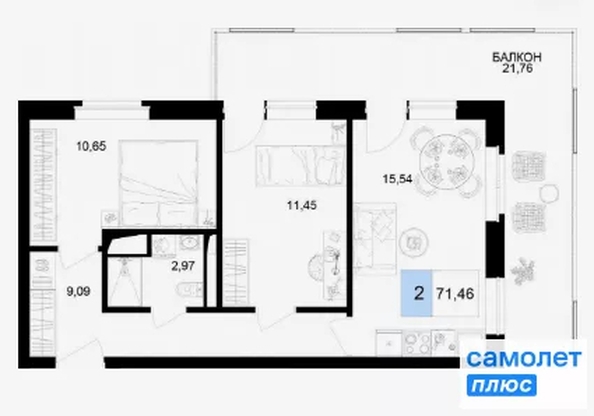 
  Продается номер в отеле 71 м², в ГК Корсаков, корпус 3. Фото 18.