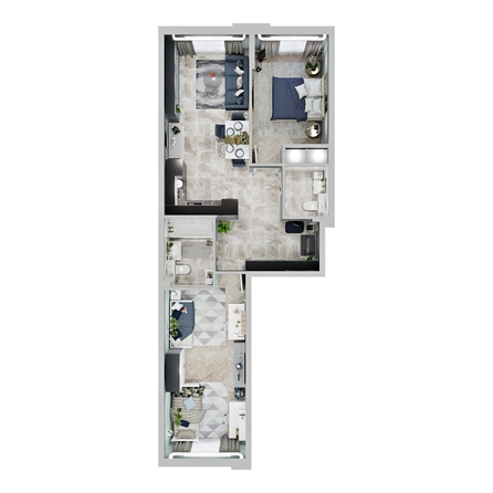 
  Продается 2-комн. квартира 68.2 м², в ЖК Зеленая территория, литера 1.2. Фото 2.