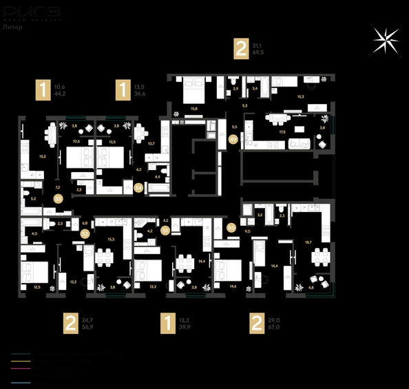 
  Продается 1-комн. квартира 39.9 м², в ЖК РИДЗ, литер 6. Фото 2.