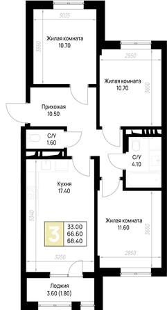 
  Продается 3-комн. квартира 68.4 м², в ЖК На Высоком берегу, дом 1. Фото 19.