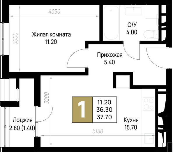 
  Продается 1-комн. квартира 37.7 м², в ЖК На Высоком берегу, дом 1. Фото 19.