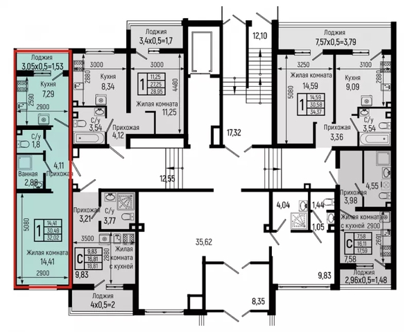 
  Продается 1-комн. квартира 32.02 м², в ЖК Ботаника Хиллс, лит 3. Фото 2.